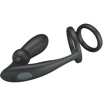 PRETTY LOVE - EMONI PENISRING + ANAL PLUG 12 VIBRATIONEN SCHWARZ - Sexotim
