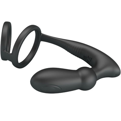 PRETTY LOVE - EMONI PENISRING + ANAL PLUG 12 VIBRATIONEN SCHWARZ - Sexotim