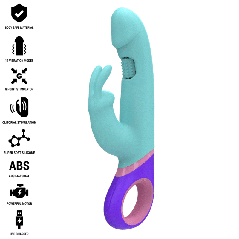 INTENSE - MONICA RABBIT VIBRATOR MIT ROTIERENDEM G-SPOT-STIMULATOR BLAU - Sexotim