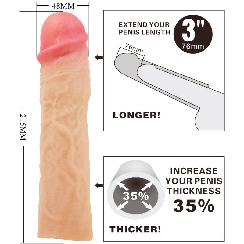 PRETTY LOVE - DEREK PENISHÜLLE MIT 7,6 CM VERLÄNGERUNG - Sexotim