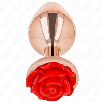 KINK - ROSA GOLDENER ANALSTECKER MIT ROTER ROSE L - Sexotim