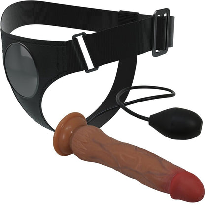 PRETTY LOVE - KYTON UNIVERSAL HARNESS SLIP MIT SQUIRTING DILDO 19 CM MULATO - Sexotim