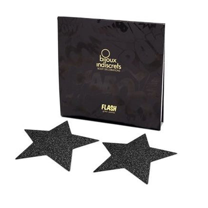 BIJOUX - INDISCRETS SCHWARZE STAR-FLASH-NIPPELKAPPEN - Sexotim