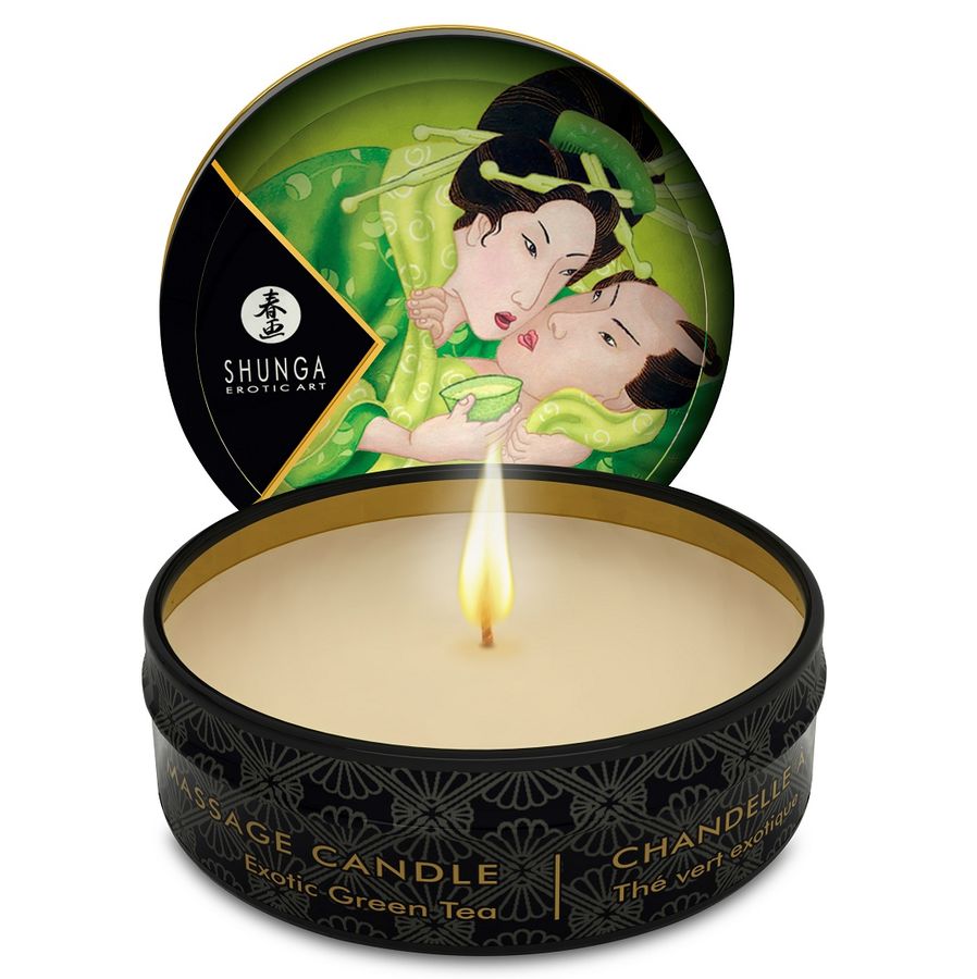 SHUNGA - MINI CARESS BY CANDELIGHT MASSAGEKERZE T GRÜN 30 ML - Sexotim