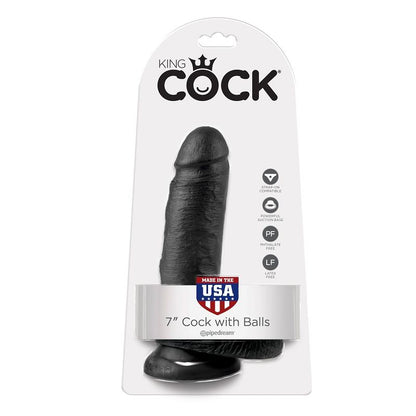 KING COCK - 7 DILDO SCHWARZ MIT EIER 17.8 CM - Sexotim