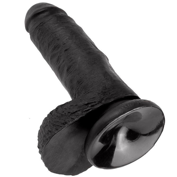 KING COCK - 7 DILDO SCHWARZ MIT EIER 17.8 CM - Sexotim