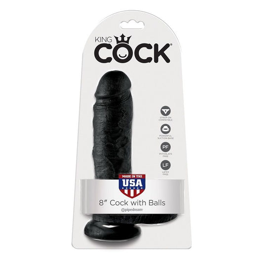 KING COCK - 8 DILDO SCHWARZ MIT EIER 20.3 CM - Sexotim