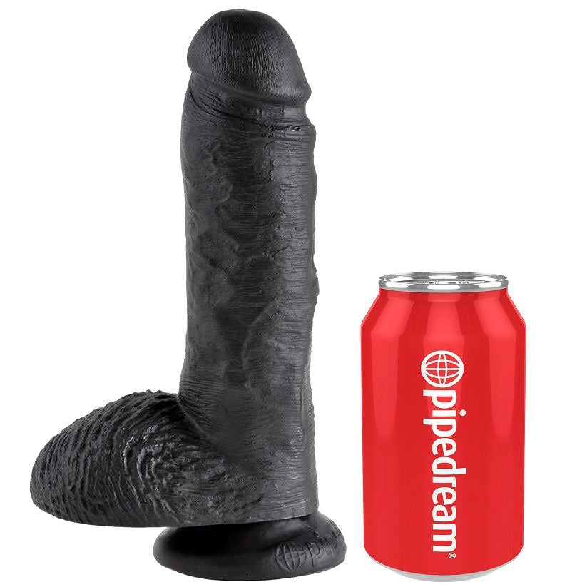KING COCK - 8 DILDO SCHWARZ MIT EIER 20.3 CM - Sexotim