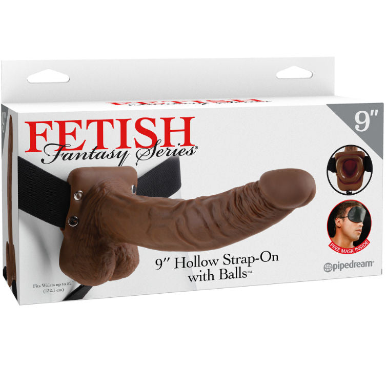 FETISH FANTASY SERIES - 9 HOHL STRAP-ON MIT BLLEN 22,9 CM BRAUN - Sexotim