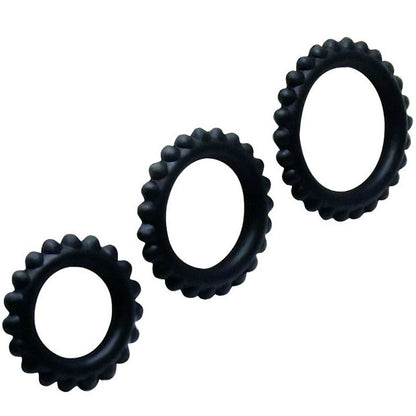 BAILE - TITAN SET 3STK COCKRING SCHWARZ 2.8 + 2.4 + 1.9 CM - Sexotim