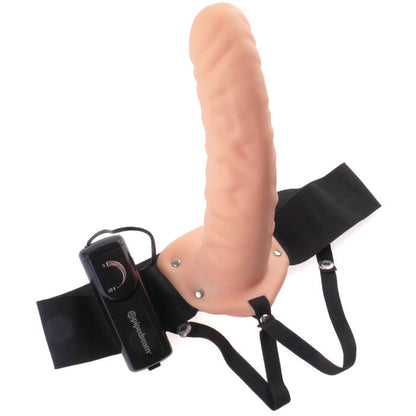 FETISH FANTASY SERIES - 19 CM VIBRIERENDER HOHL-STRAP-ON BRAUN - Sexotim