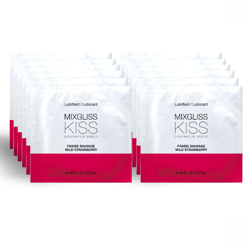 MIXGLISS - WASSERBASIERTES GLEITMITTEL ERDBEERGESCHMACK 12 EINZELDOSIS x 4 ML - Sexotim