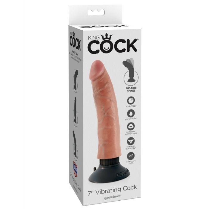 KING COCK - VIBRATORDILDO 17.78 CM NATÜRLICH - Sexotim