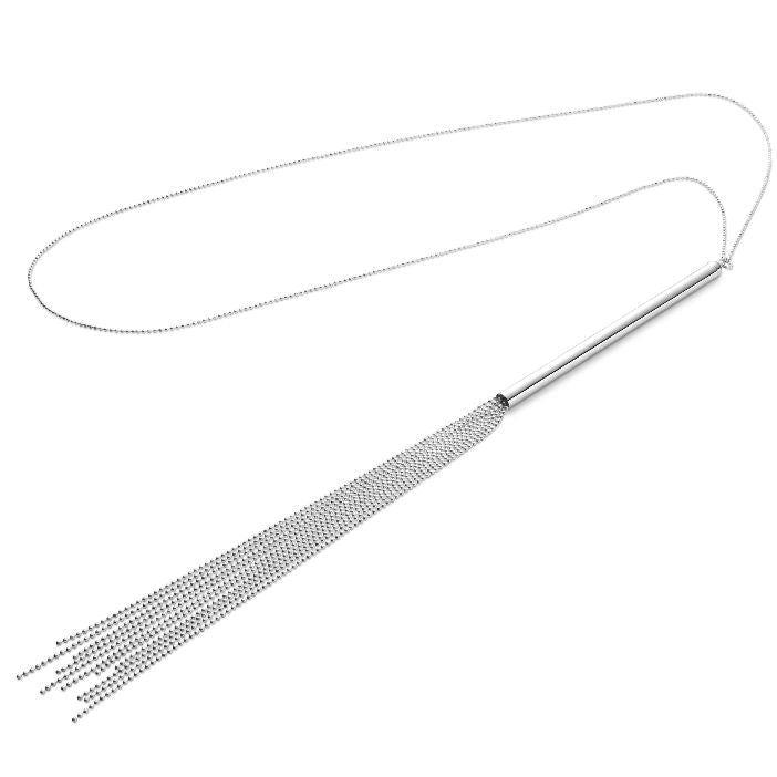BIJOUX - MAGNIFIQUE SILBERNE METALLKETTEN-HALSKETTE / PEITSCHE - Sexotim