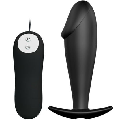 PRETTY LOVE - SILIKON ANAL PLUG PENIS FORM UND 12 VIBRATIONSMODI SCHWARZ - Sexotim