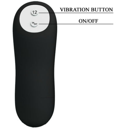 PRETTY LOVE - SILIKON ANAL PLUG PENIS FORM UND 12 VIBRATIONSMODI SCHWARZ - Sexotim