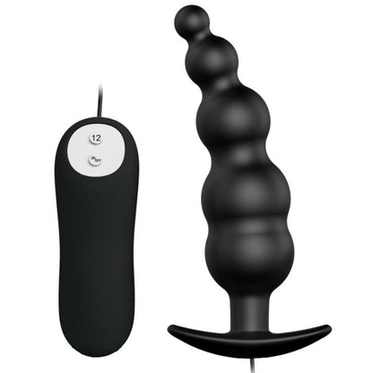 PRETTY LOVE - ANALPLUG AUS SILIKON EXTRA STIMULATION UND 12 VIBRATIONSMODI SCHWARZ - Sexotim