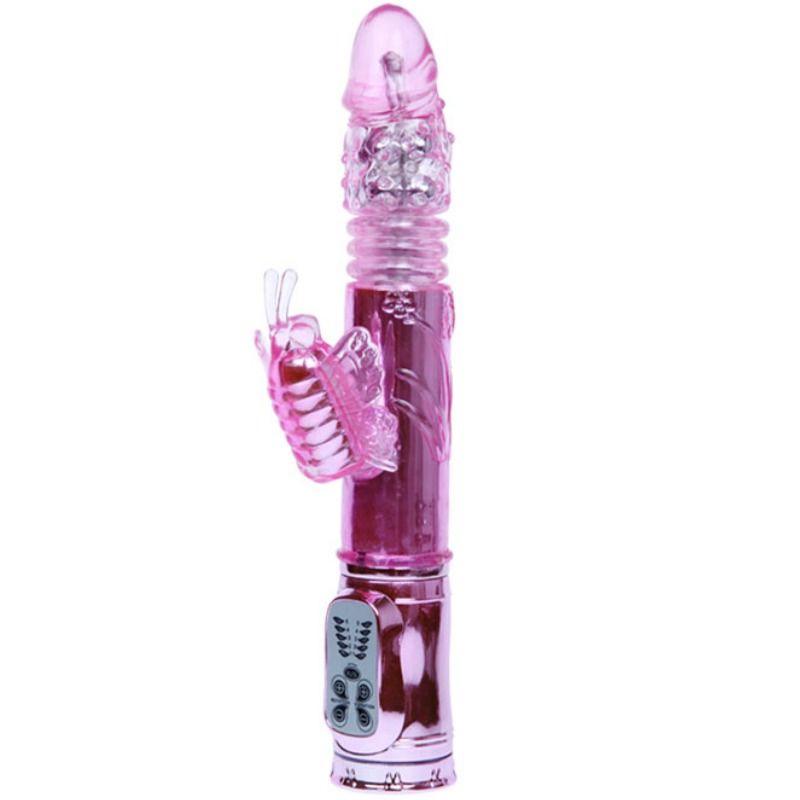 BAILE - WIEDERAUFLADBARER VIBRATOR MIT ROTATION UND POCHENDEN SCHMETTERLINGSSTIMULATOR - Sexotim