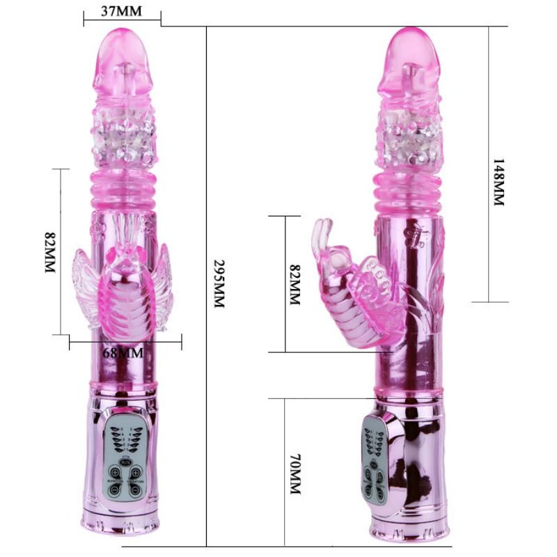 BAILE - WIEDERAUFLADBARER VIBRATOR MIT ROTATION UND POCHENDEN SCHMETTERLINGSSTIMULATOR - Sexotim