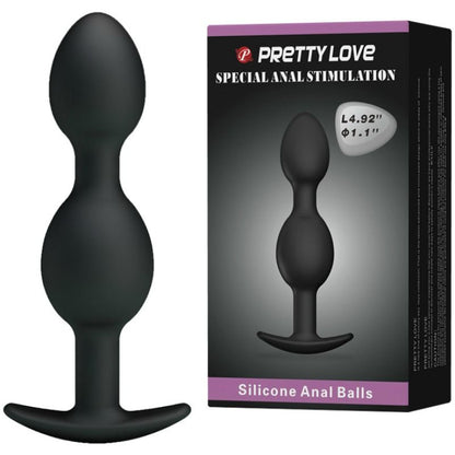 PRETTY LOVE - SILIKON ANALKUGELN 12.5 CM SCHWARZ - Sexotim