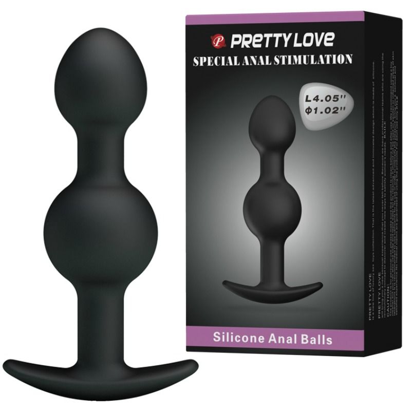 PRETTY LOVE - SILIKON ANALKUGELN MIT SPEZIELLER STIMULATION 10.3 CM SCHWARZ - Sexotim