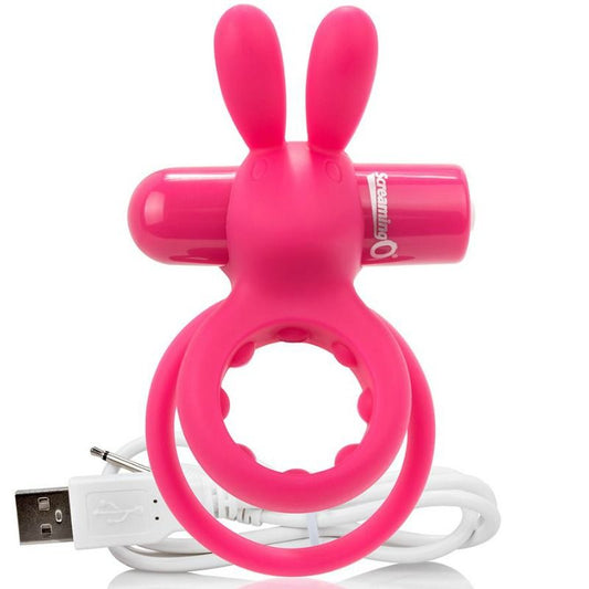 SCREAMING O - WIEAUFLADBARER DOPPELRING MIT KANINCHEN HARE ROSA - Sexotim