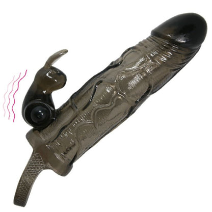BAILE - BRAVE MAN PENISABDECKUNG MIT KANINCHEN SCHWARZ 16.5 CM - Sexotim
