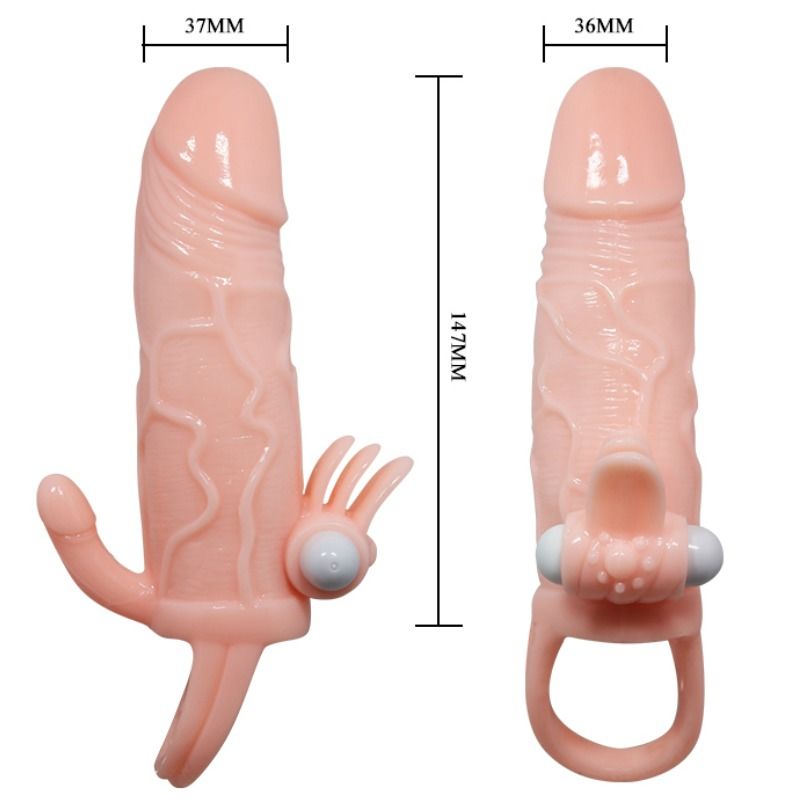 BAILE - BRAVE MAN PENISHÜLLE MIT KLITORIS UND ANALSTIMULATION FLEISCH 16.5 CM - Sexotim