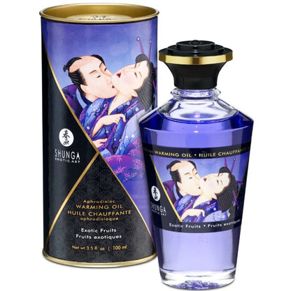 SHUNGA - MASSAGEÖL MIT WÄRMEEFFEKT, GESCHMACK EXOTISCHER FRÜCHTE, 100 ML - Sexotim