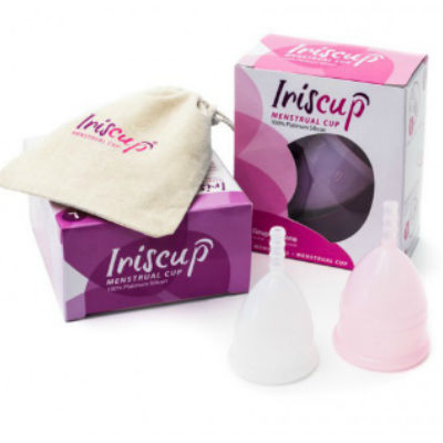 IRISCUP - GROSSER ROSA MONATSTASSE L + KOSTENLOSER STERILISATORBEUTEL