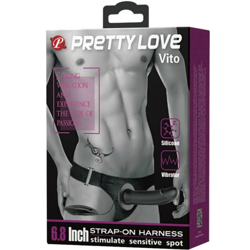 PRETTY LOVE - VITO STRAP-ON MIT HOHLDILDO UND VIBRATION 17.3 CM - Sexotim