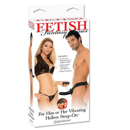 FETISH FANTASY SERIES - VIBRIERENDER HOHL-STRAP-ON FÜR SIE ODER IHN, SCHWARZ - Sexotim