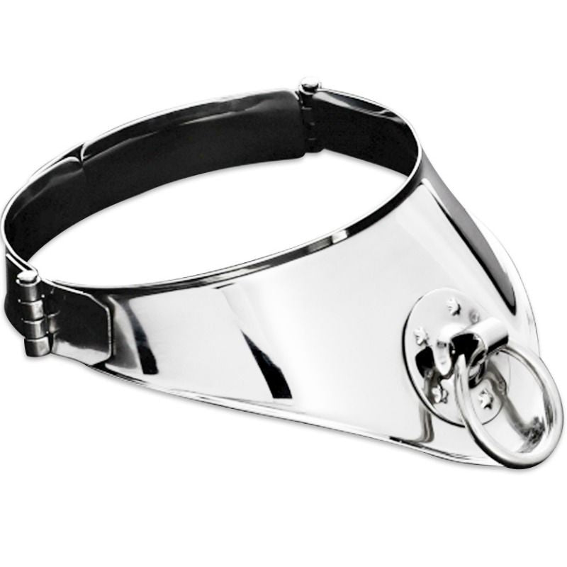 METAL HARD - FESTHALTUNGSHALSBAND MIT RING UND VORHNGESCHLOSS 12,5 CM - Sexotim
