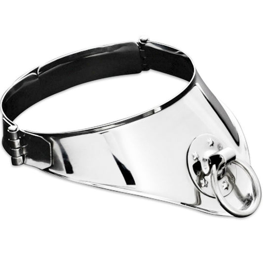 METAL HARD - FESTHALTUNGSHALSBAND MIT RING UND VORHNGESCHLOSS 12,5 CM - Sexotim
