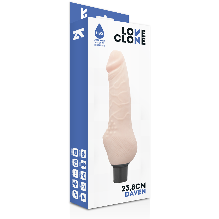 LOVECLONE - DAVEN SELBSTGLEITEND REALISTISCH 23.8 CM x 3.8 CM - Sexotim