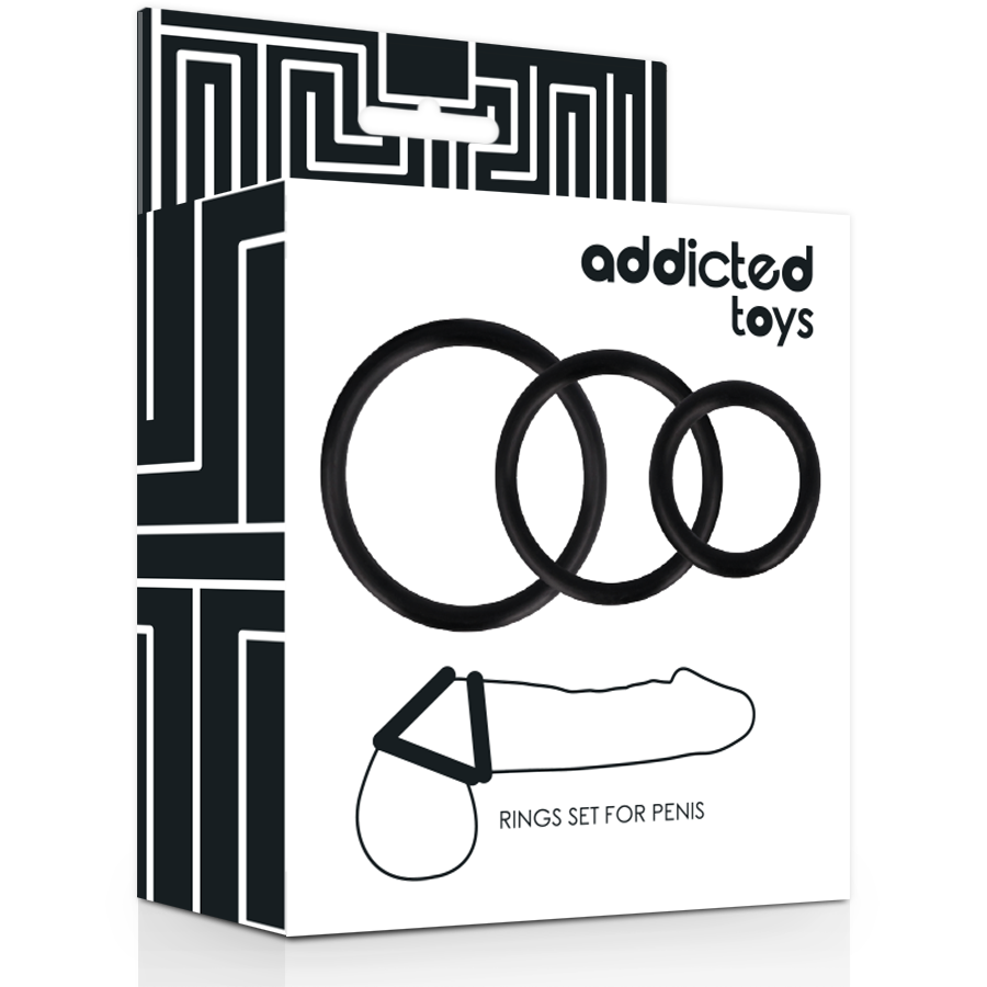 ADDICTED TOYS - RINGSET FÜR PENIS SCHWARZ - Sexotim