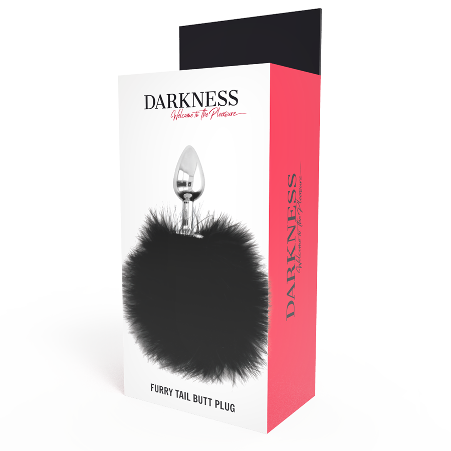 DARKNESS - EXTRA ANALPLUG MIT SCHWARZEM PELZSCHWANZ 7 CM - Sexotim