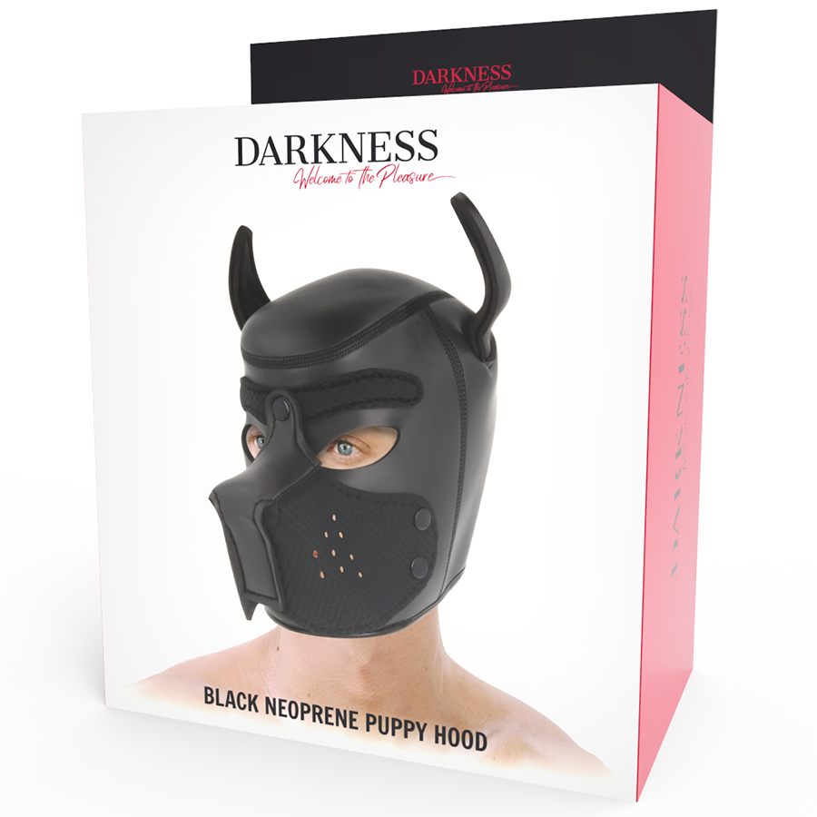 DARKNESS - NEOPREN-HUNDEMASKE MIT ABNEHMBARER MAULE M - Sexotim