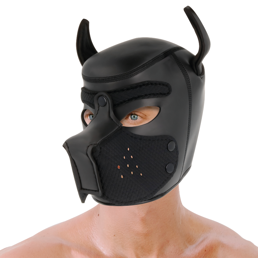 DARKNESS - NEOPREN-HUNDEMASKE MIT ABNEHMBARER MAULE M - Sexotim