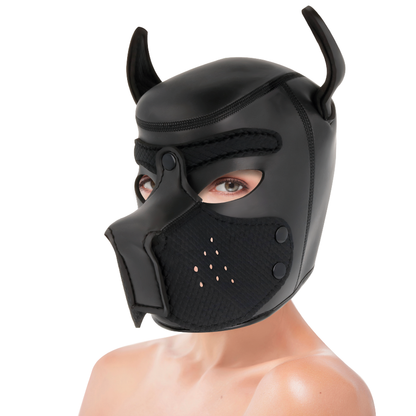 DARKNESS - NEOPREN-HUNDEMASKE MIT ABNEHMBARER MAULE M - Sexotim