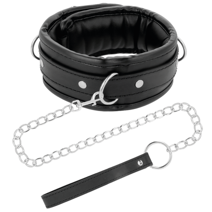 DARKNESS - WEICHE LEDER-HALSKETTE MIT KETTE - Sexotim