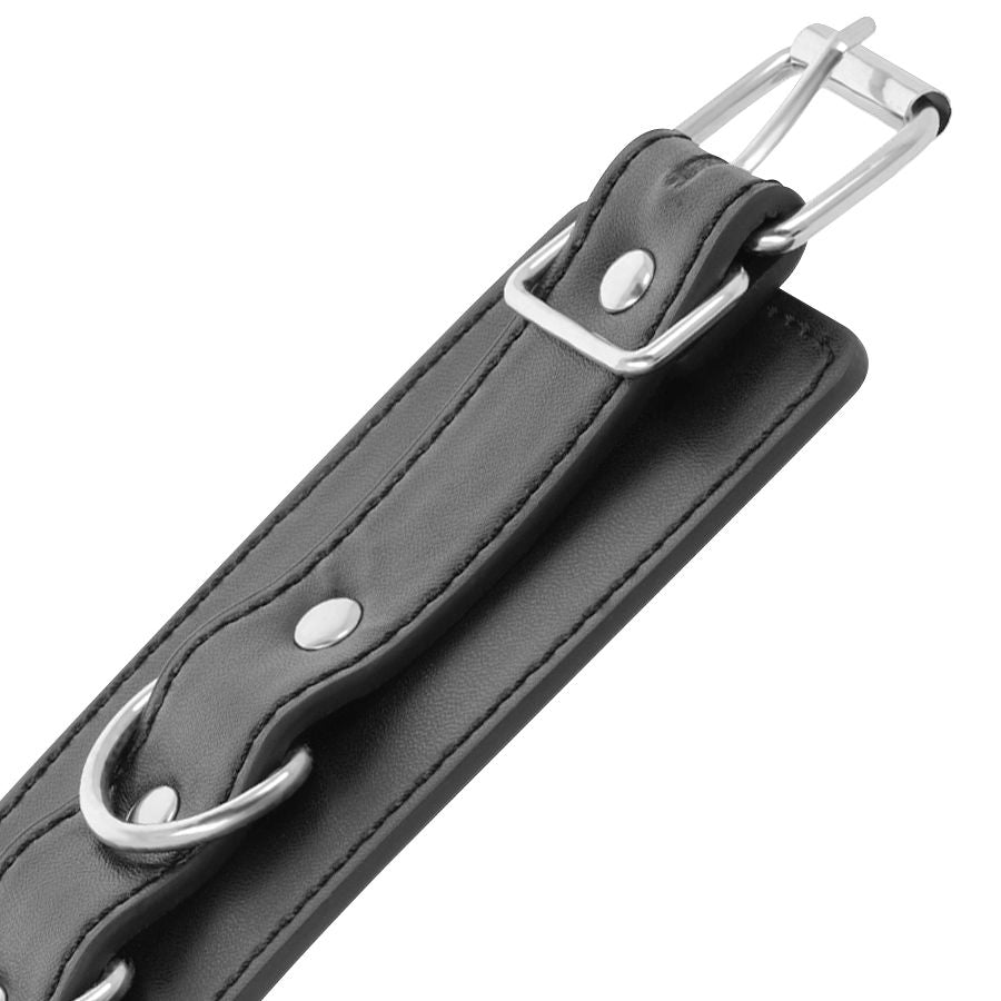 DARKNESS - SCHWARZE VERSTELLBARE LEDER-KNÖCHEL-HANDSCHELLEN - Sexotim