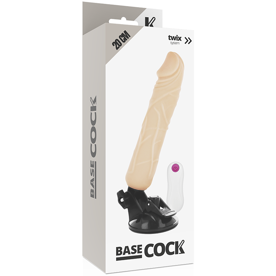 BASECOCK - REALISTISCHER NATÜRLICHER FERNBEDIENUNGSVIBRATOR 20 CM -O- 4 CM - Sexotim