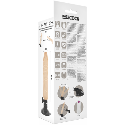 BASECOCK - REALISTISCHER NATÜRLICHER FERNBEDIENUNGSVIBRATOR 20 CM -O- 4 CM - Sexotim