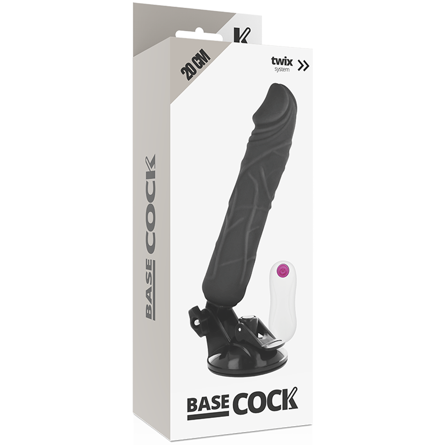 BASECOCK - REALISTISCHER NATÜRLICHER FERNBEDIENUNGSVIBRATOR 20 CM -O- 4 CM - Sexotim