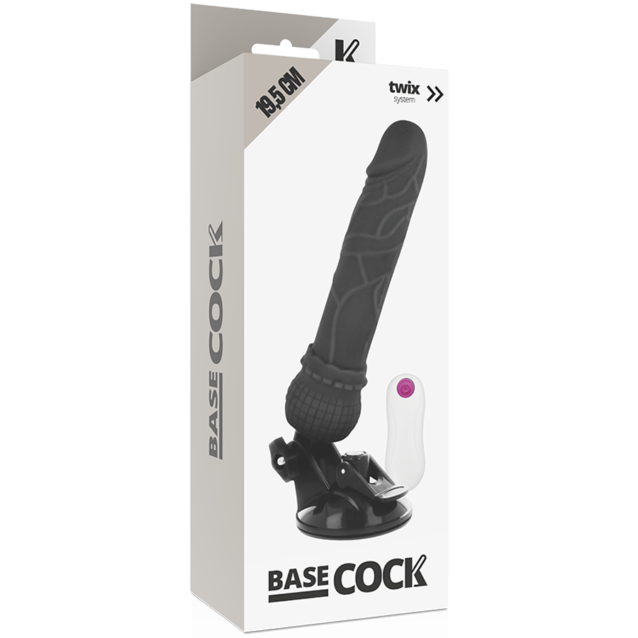 BASECOCK - REALISTISCHER NATÜRLICHER FERNBEDIENUNGSVIBRATOR 19.5 CM -O- 4 CM - Sexotim