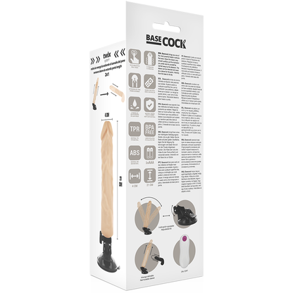 BASECOCK - REALISTISCHER VIBRATOR MIT FERNBEDIENUNG NATURWEISS 21 CM -O- 4 CM - Sexotim