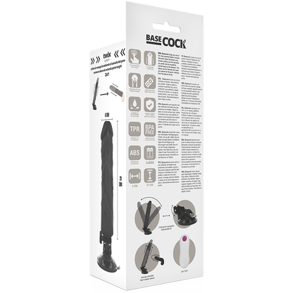 BASECOCK - REALISTISCHER VIBRATOR MIT FERNBEDIENUNG NATURWEISS 21 CM -O- 4 CM - Sexotim