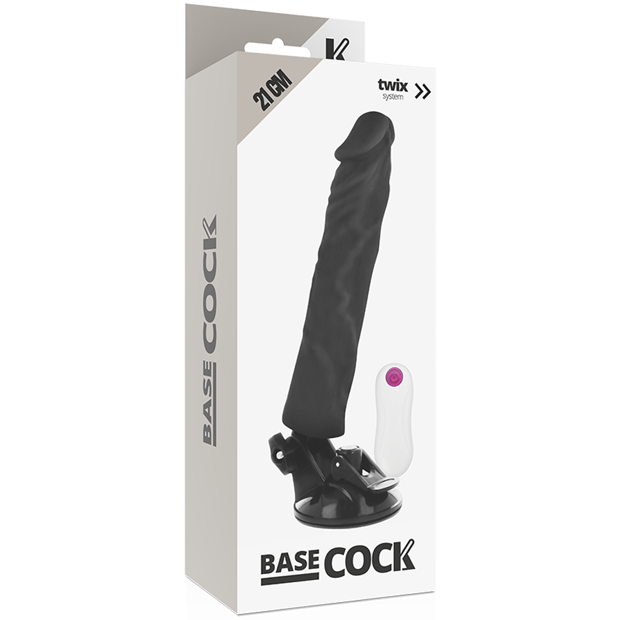 BASECOCK - REALISTISCHER VIBRATOR MIT FERNBEDIENUNG NATURWEISS 21 CM -O- 4 CM - Sexotim