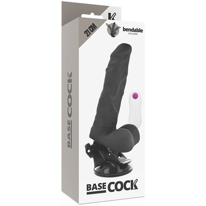 BASECOCK - ARTIKULIERBARER VIBRATOR NATÜRLICH MIT FERNBEDIENUNG 21 CM -O- 5 CM - Sexotim